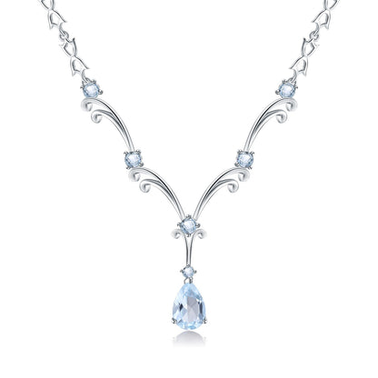 Pear Shaped Sky BlueTopaz Teardrop Necklace