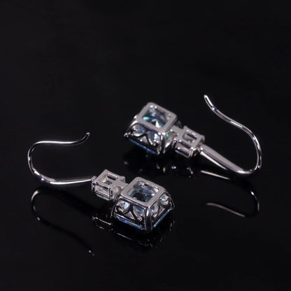 Elegant Aqua Blue CZ Dangle Earrings | 925 Sterling Silver | Choosen Jewelry