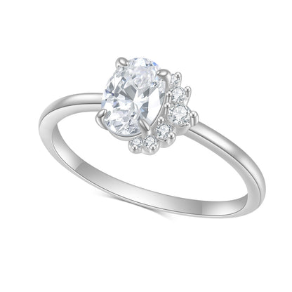 Moissanite Cluster Ring Silver