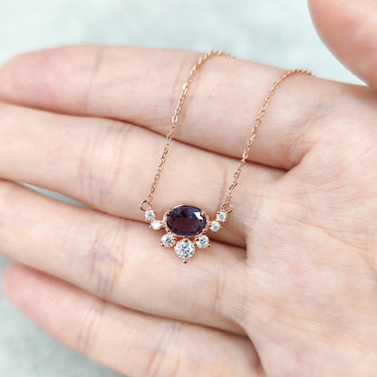 Rose Gold 925 Sterling Silver Alexandrite Necklace | Choosen Jewelry