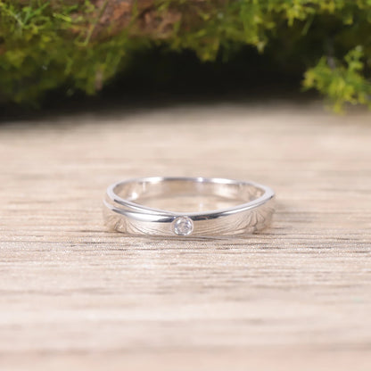 Choosen Jewelry: Moissanite Couple's Wedding Bands in 925 Sterling Silver - Classic Promise Rings