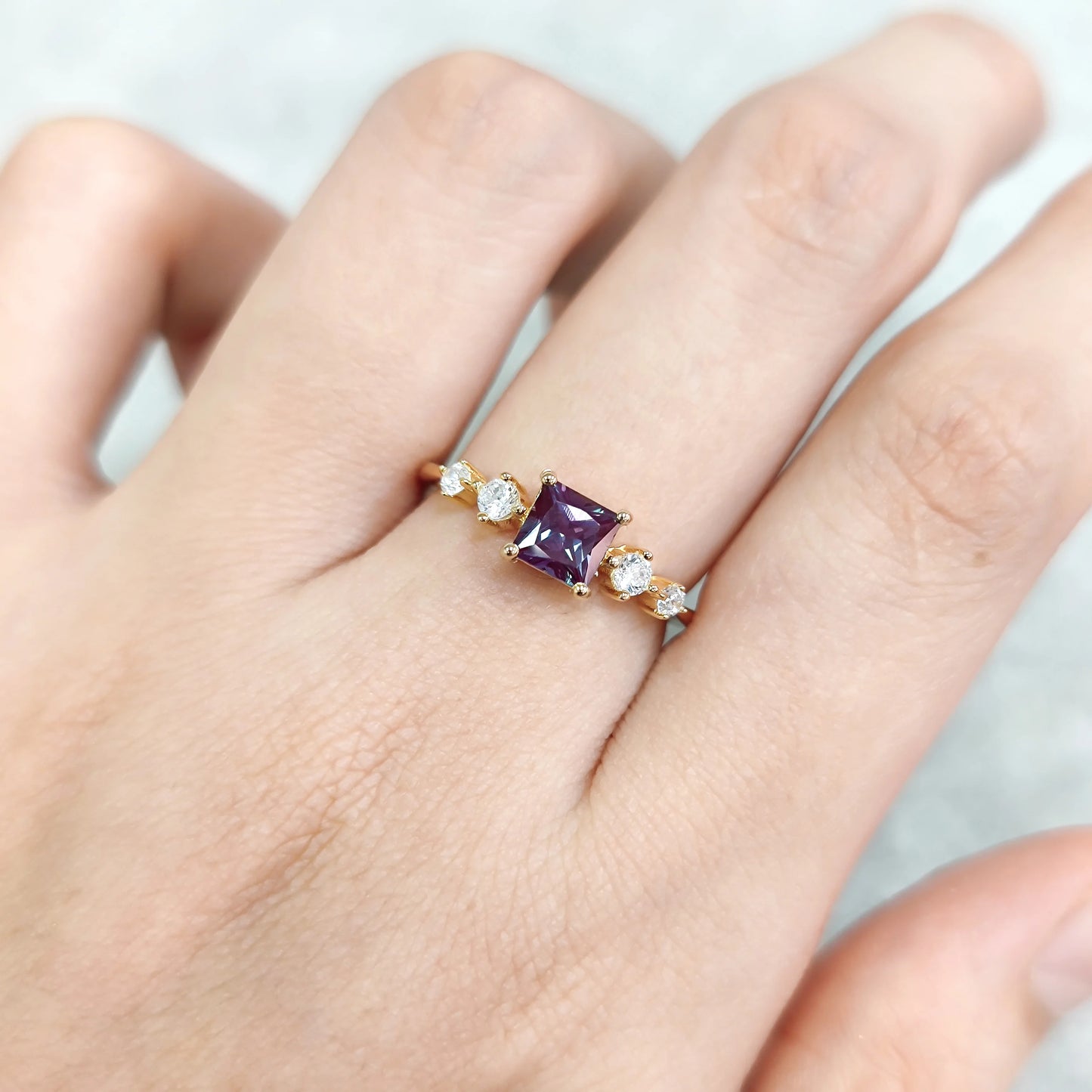 Vintage Alexandrite Engagement Ring | 925 Sterling Silver | Choosen Jewelry