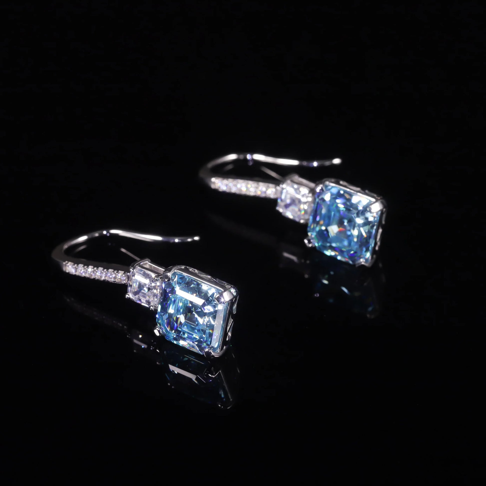 Elegant Aqua Blue CZ Dangle Earrings | 925 Sterling Silver | Choosen Jewelry