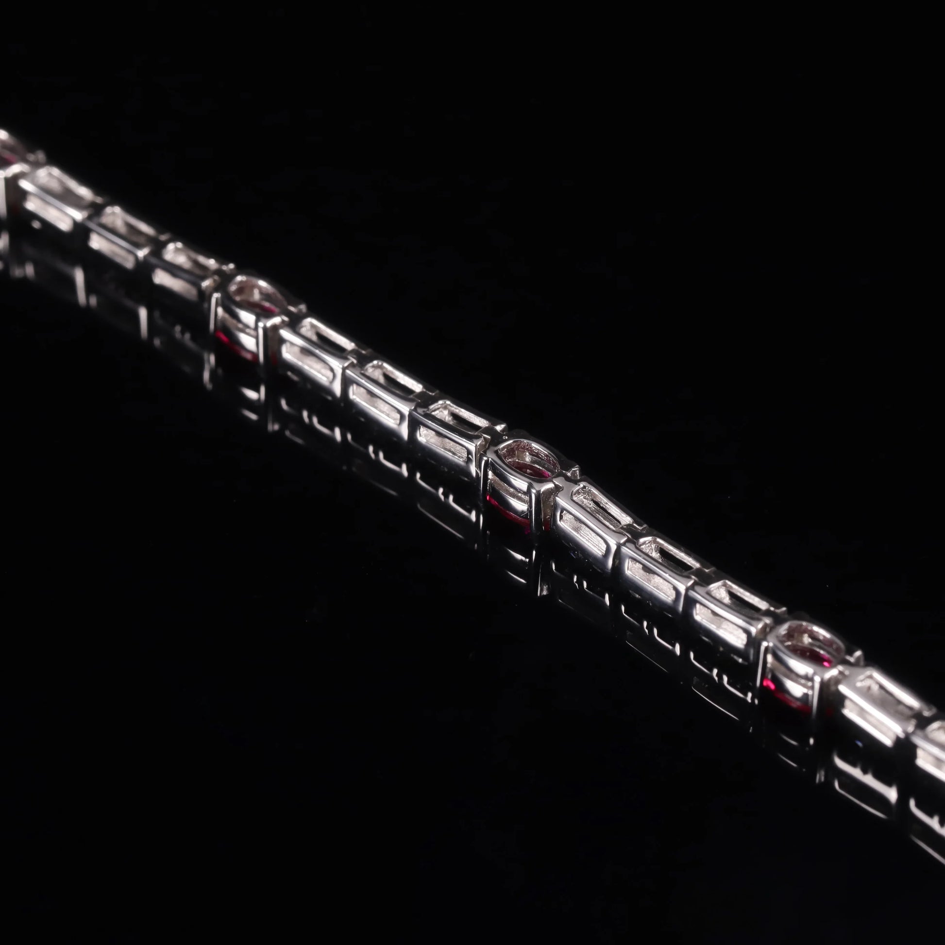 Sterling Silver Lab Grown Ruby Tennis Bracelet | Choosen Jewelry