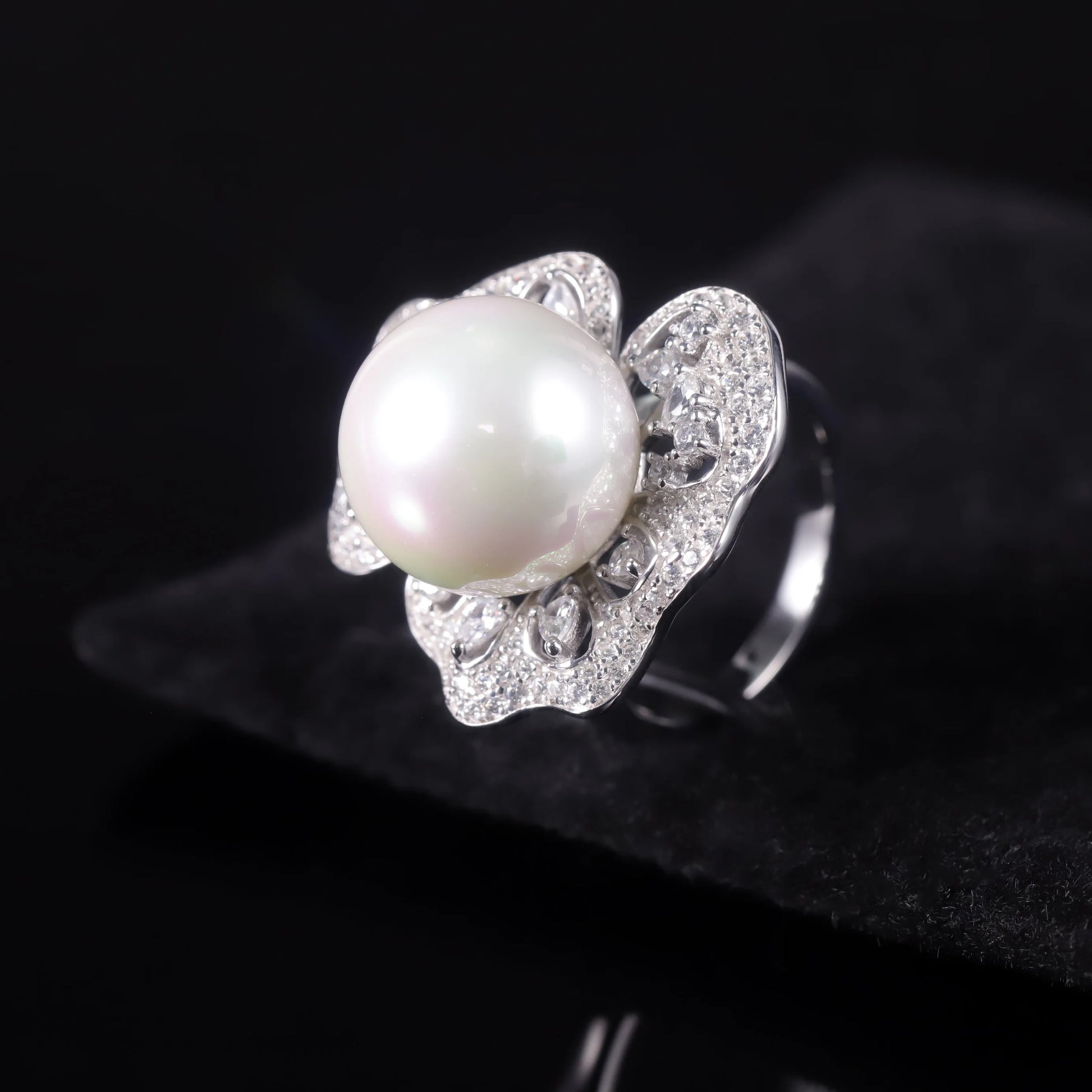 Vintage Art Deco Freshwater Pearl Engagement Ring - 925 Sterling Silver - Choosen Jewelry