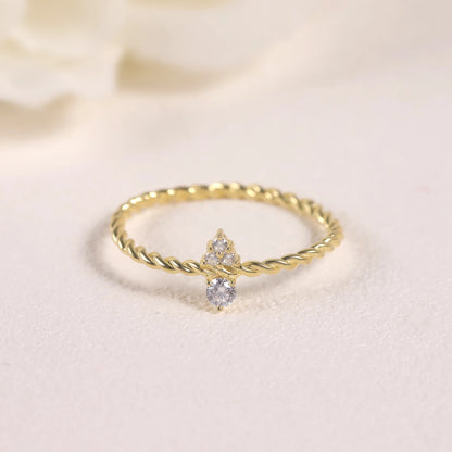 Choosen Jewelry: Sterling Silver Moissanite Twisted Rope Promise Ring