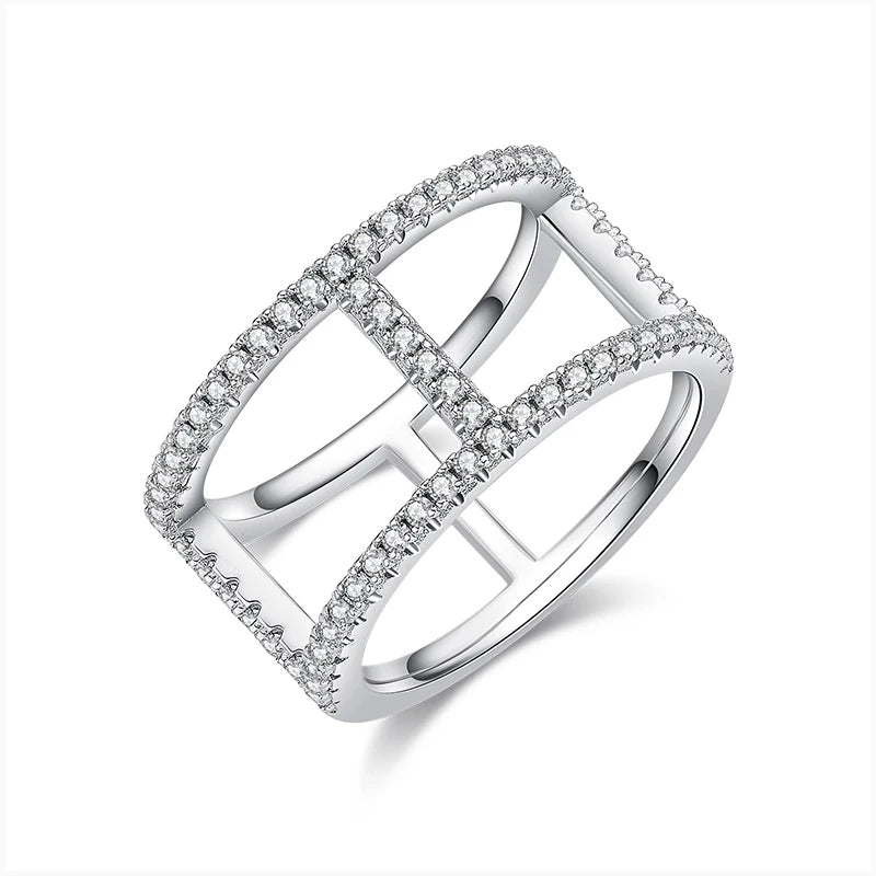 Brilliant Moissanite Sterling Silver Contour Ring Enhancer | Choosen Jewelry