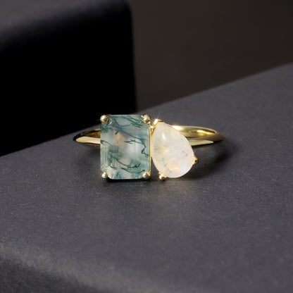 gold moonstone ring