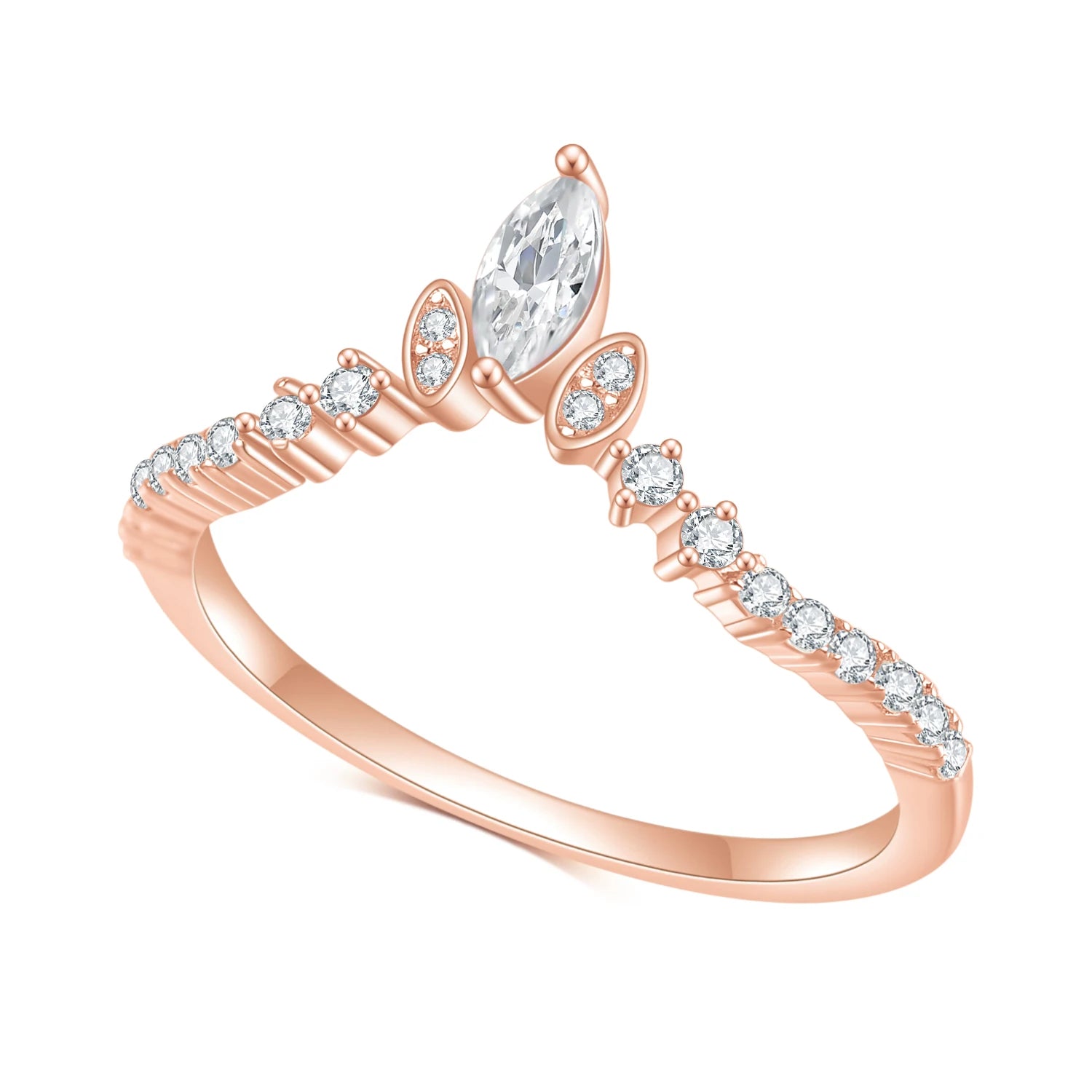 Princess Cut Moss Agate Halo Engagement Ring Set in Rose Gold - 925 Sterling Silver, with Marquise and Round Cut CZ Side Stones, Moss Agate Promise Ring Set for Women