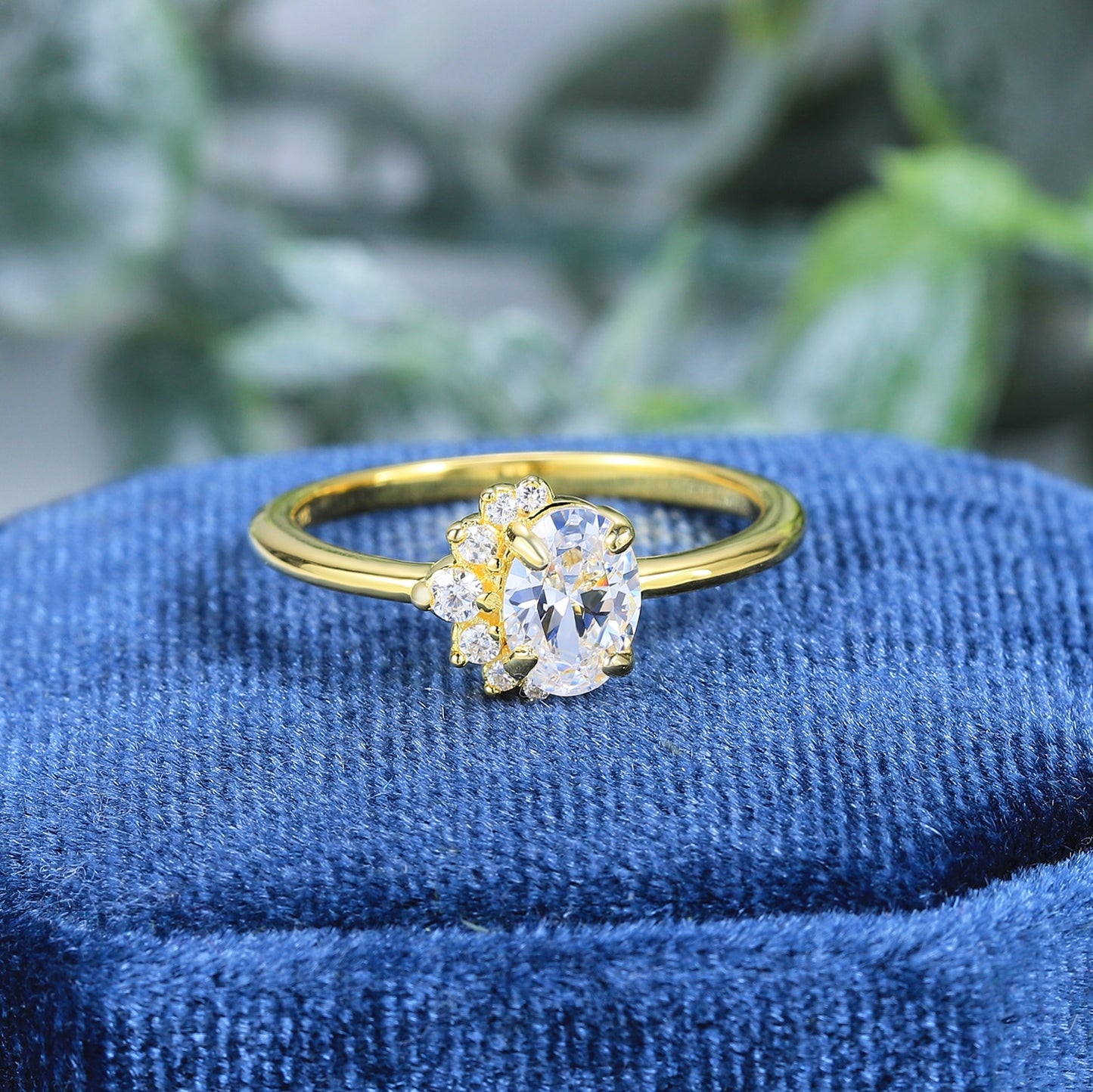 half moon engagement ring