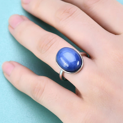 Choosen Jewelry Lab Blue Lindy Star Sapphire Cocktail Ring in 925 Sterling Silver