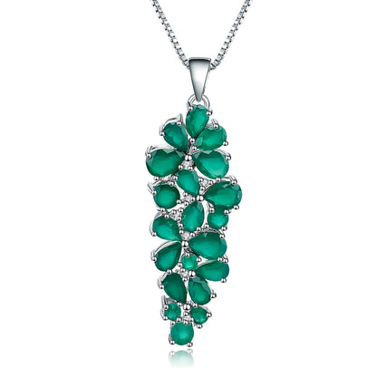 Green Agate Leaf Necklace