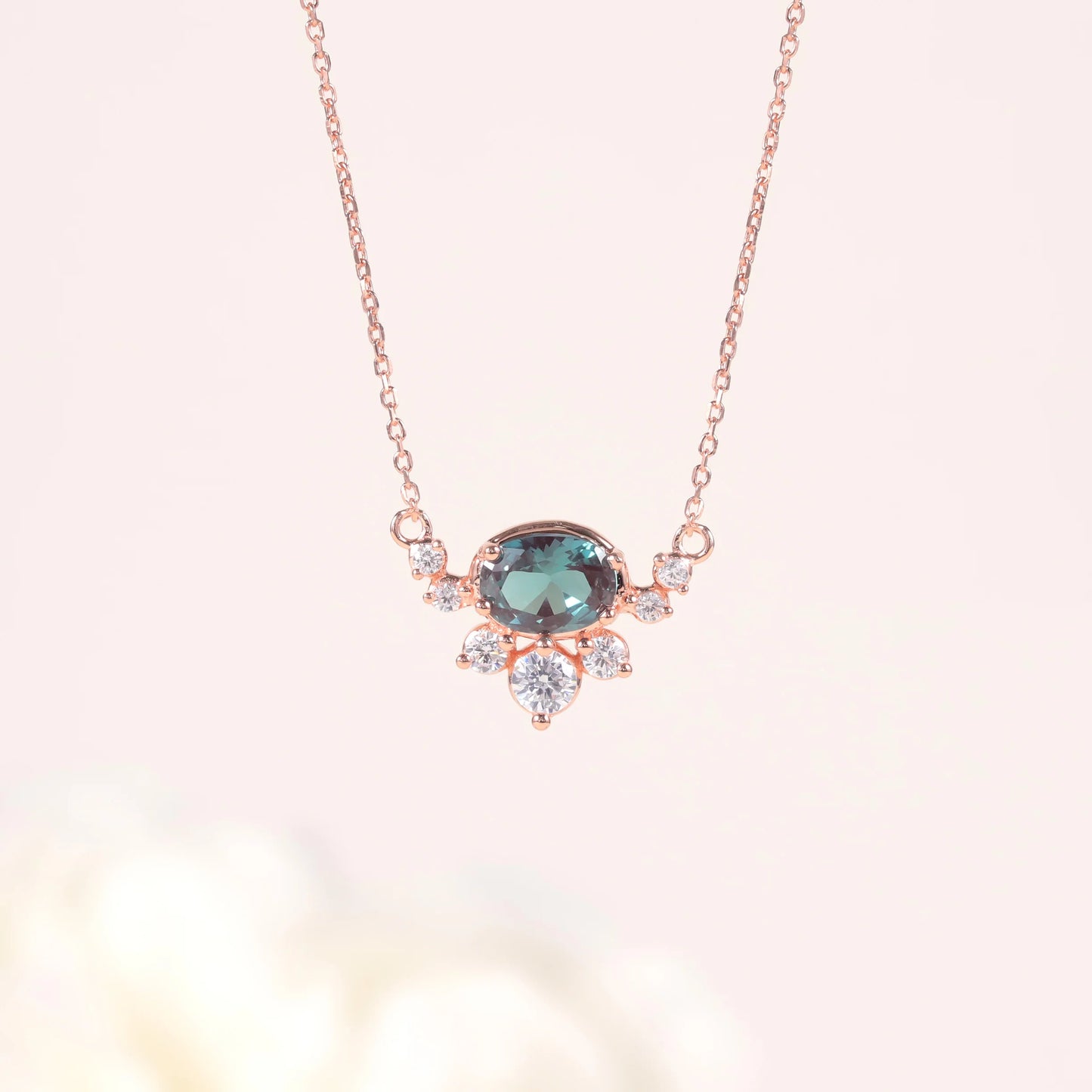 Rose Gold 925 Sterling Silver Alexandrite Necklace | Choosen Jewelry