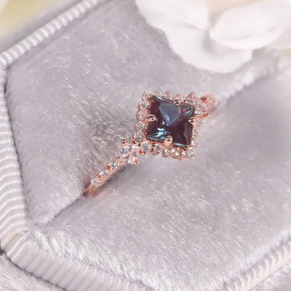 925 Sterling Silver Lab Alexandrite Vintage Ring | June Birthstone | Choosen Jewelry