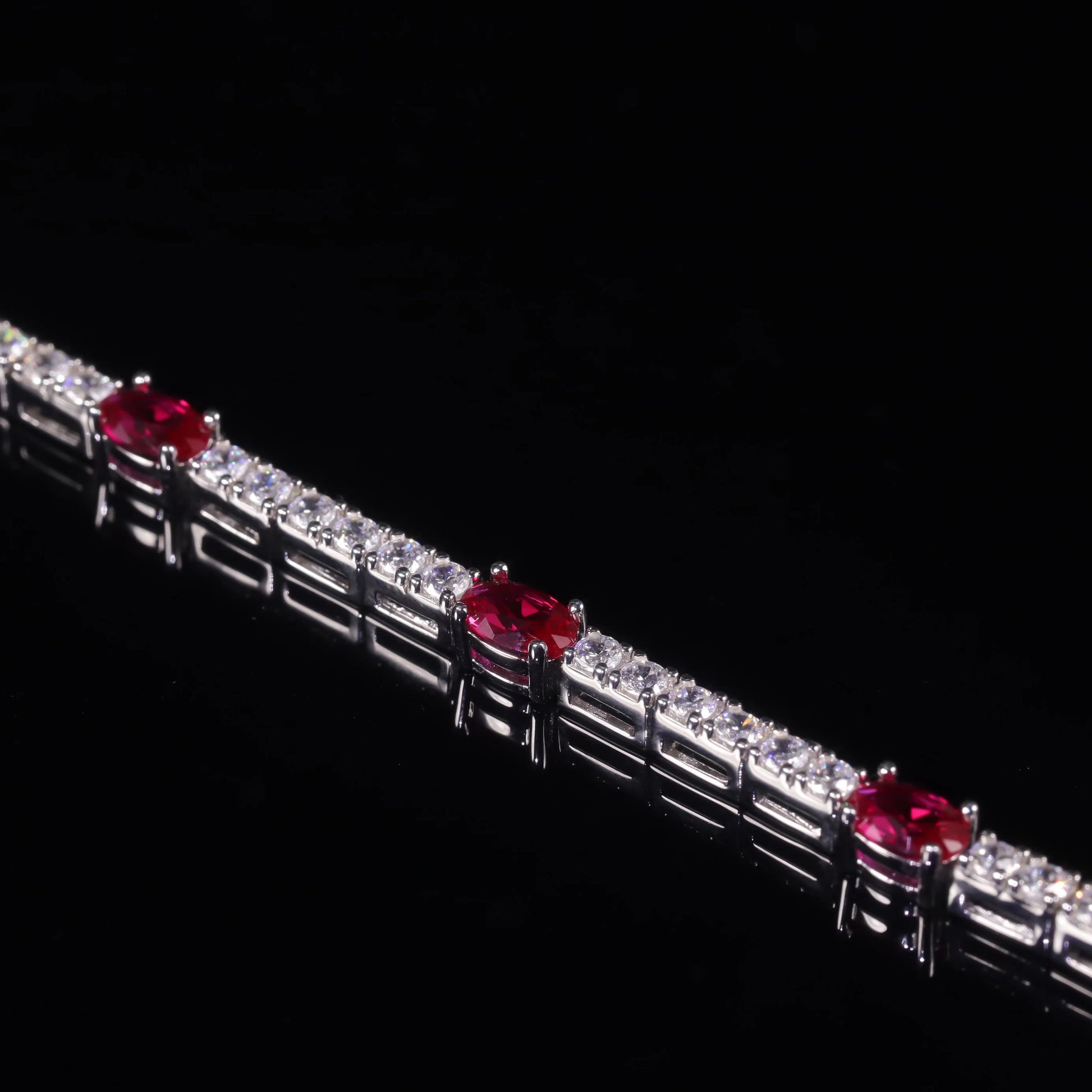 Sterling Silver Lab Grown Ruby Tennis Bracelet | Choosen Jewelry