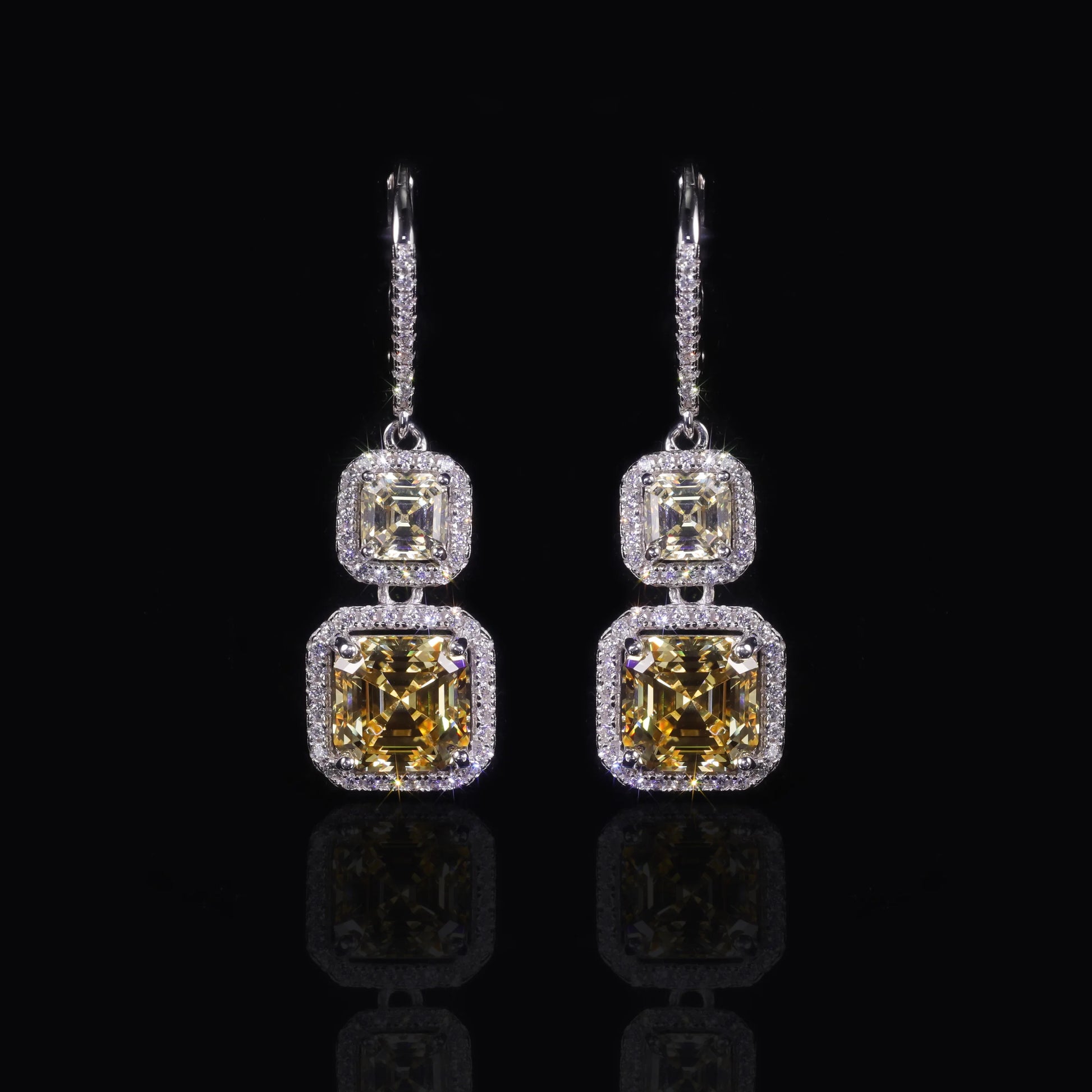 Choosen Jewelry: 925 Sterling Silver Art Deco CZ Drop Earrings - Vintage Luxury Party Queen