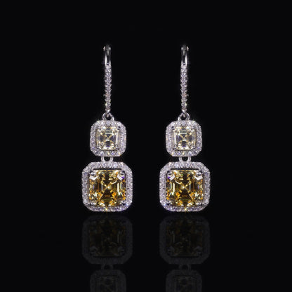 Choosen Jewelry: 925 Sterling Silver Art Deco CZ Drop Earrings - Vintage Luxury Party Queen