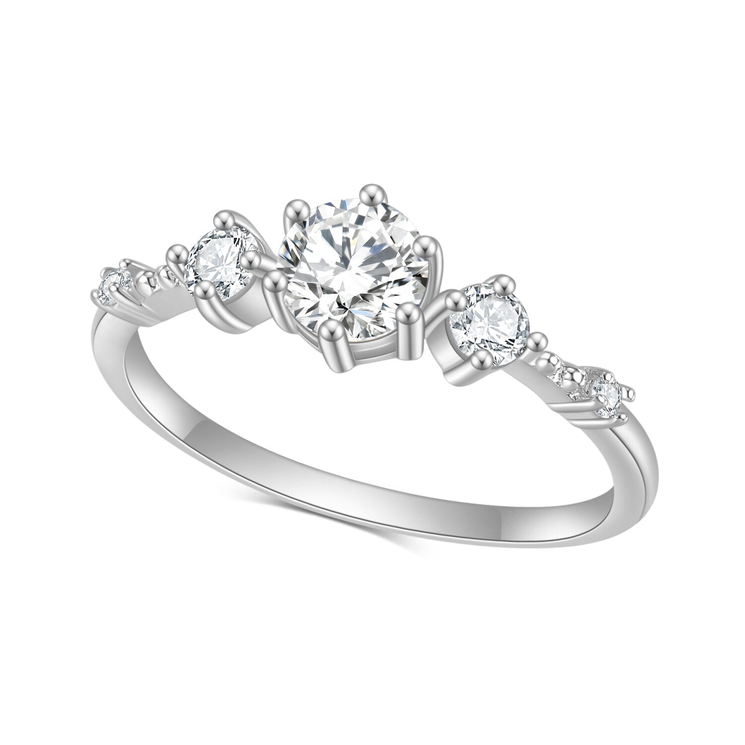 Silver Moissanite Ring