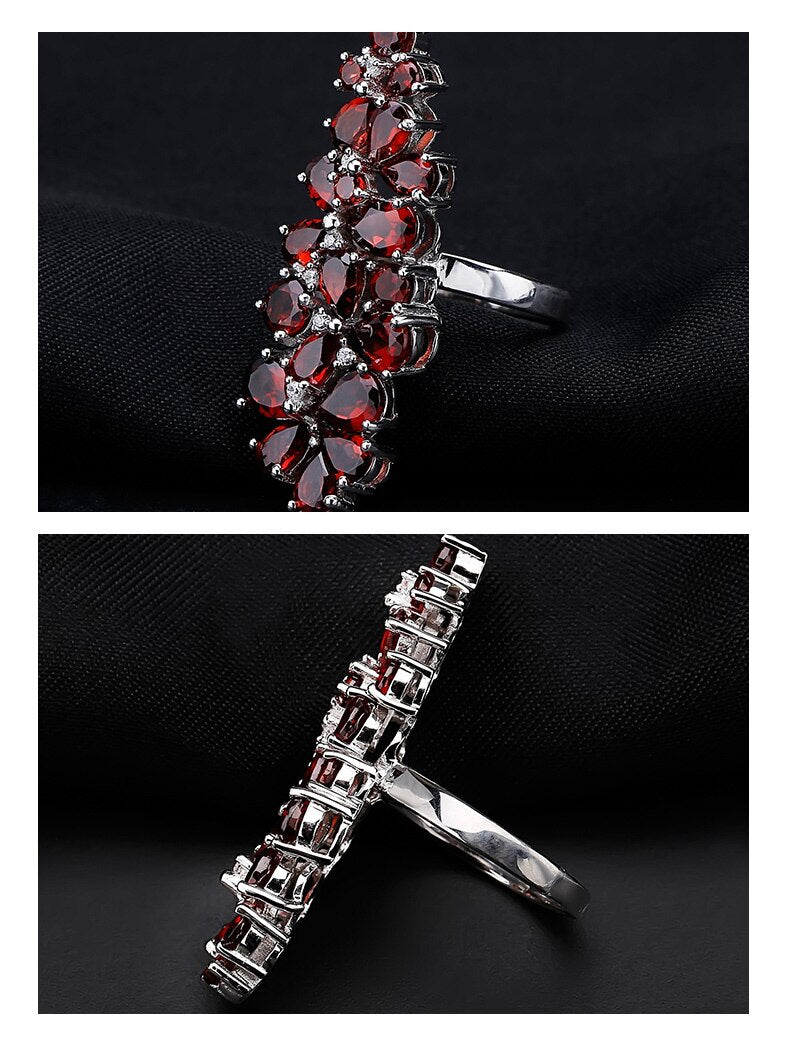 silver garnet ring 