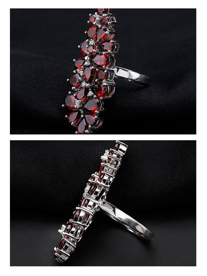 silver garnet ring 