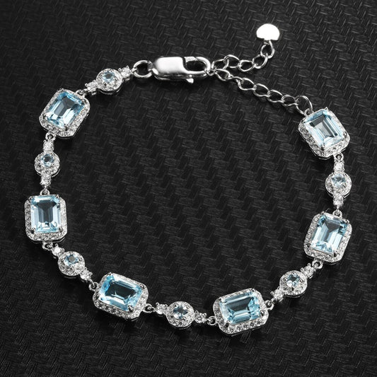 Sky Blue Topaz Link Bracelet