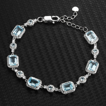 Sky Blue Topaz Chain Bracelet