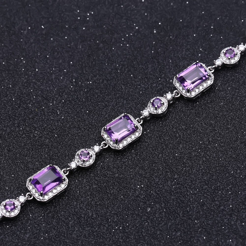 Amethyst Chain Link Bracelet