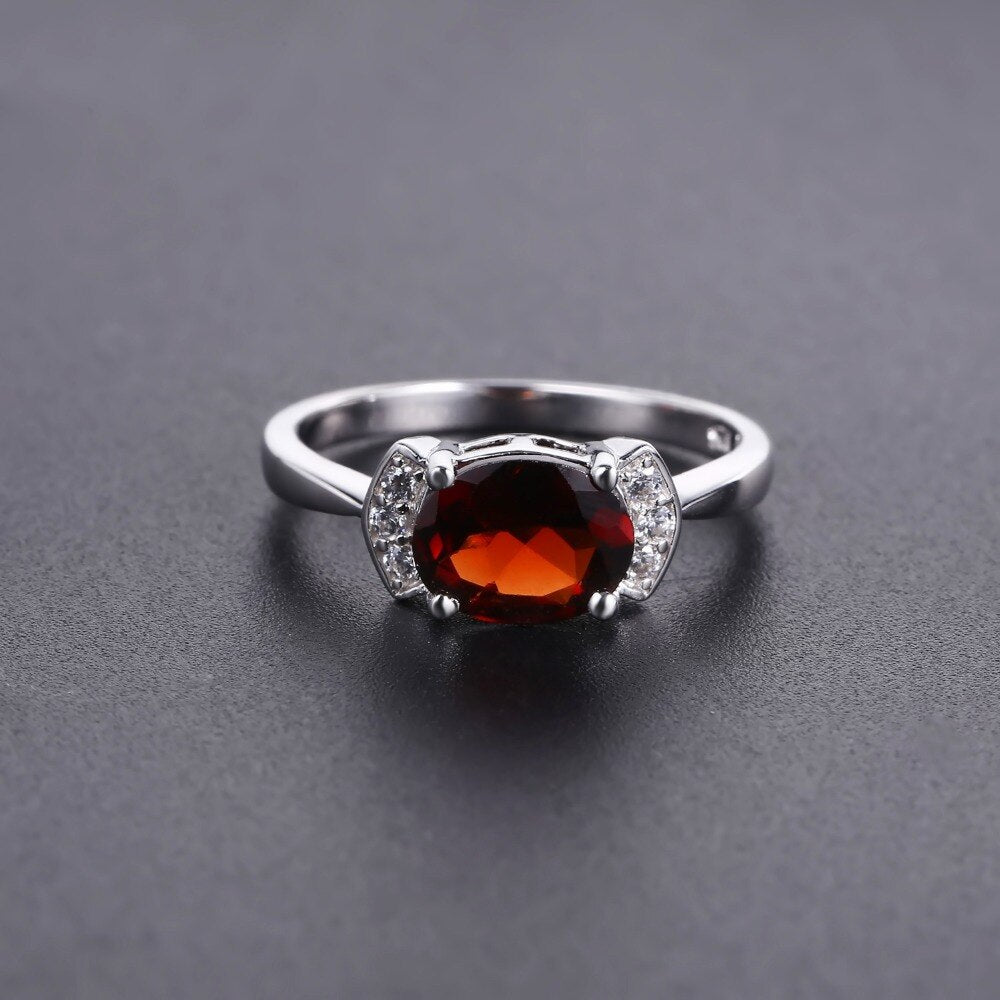 silver garnet ring