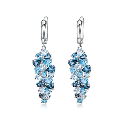 London Blue Topaz Earrings, Pear Earrings, Cute Dangle Earrings, Pretty Earrings, Drop Earrings, Long Earrings for Women