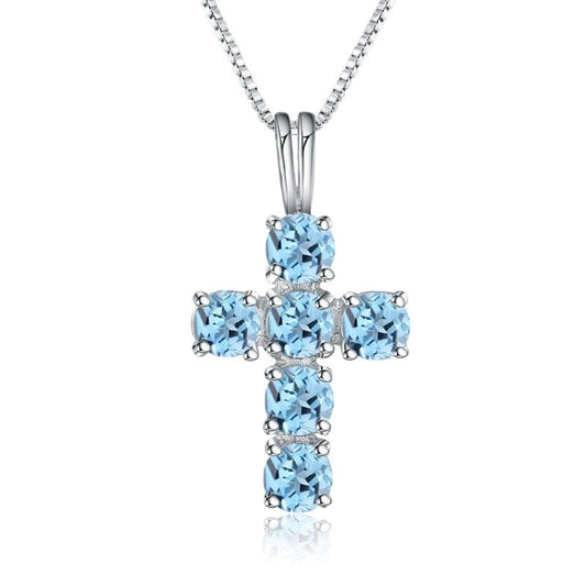 Swiss Blue Topaz Religious Necklace