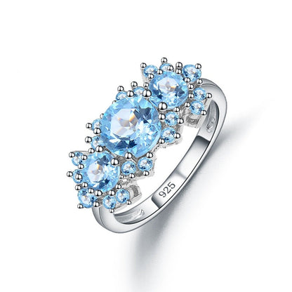 Round Cut, Prong Setting Engagement Ring, Sky Blue Topaz S925 Ring