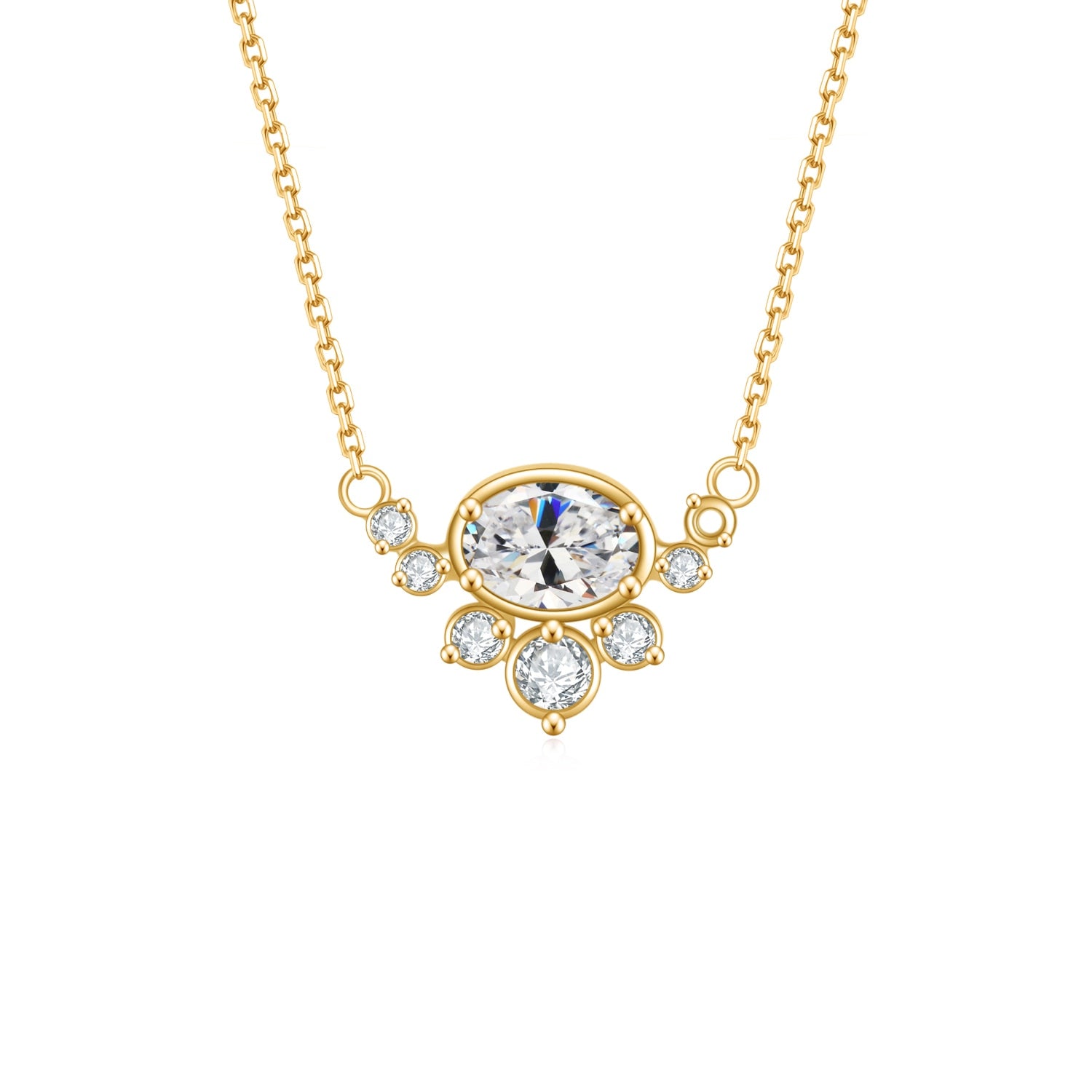 Yellow Gold Plated Moissanite Necklace