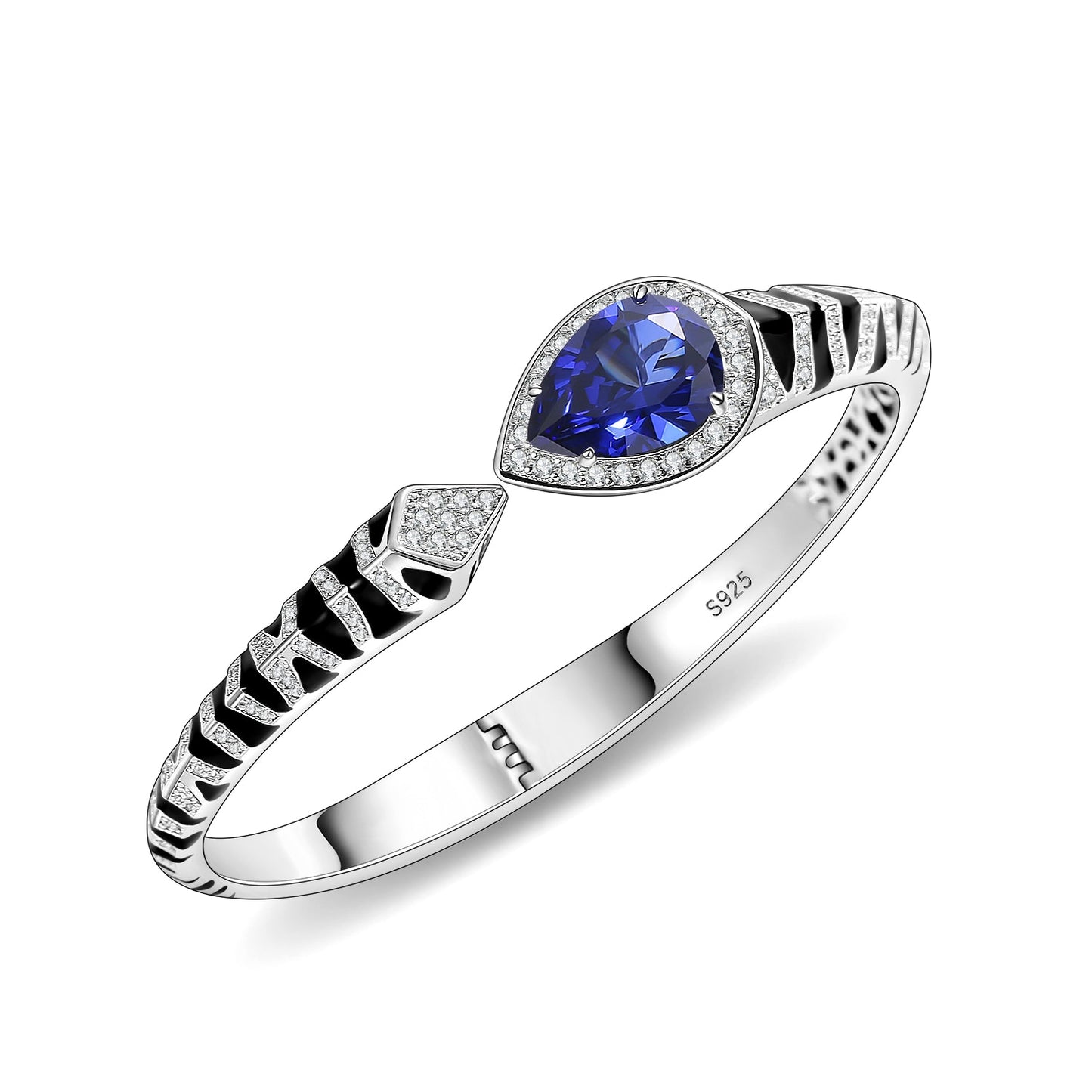 Blue Sapphire Silver Cuff Bracelets for Women